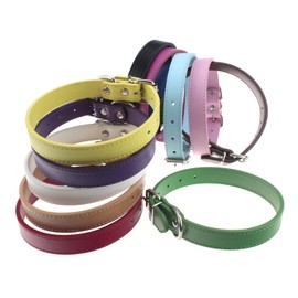 TenCloud Pet Collar Set of 12 or 16 Adjustable ID Collars Leather for Puppy Medium Large Breed Dogs Neck 6''~18'' (L(Neck:13"~18"))