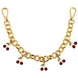 VIESUJI Cherry Keychain for Women Purse Charms and Bag Charm with Double Buckle Design, Cherry Bag Charm for Handbags, Purse Accessories