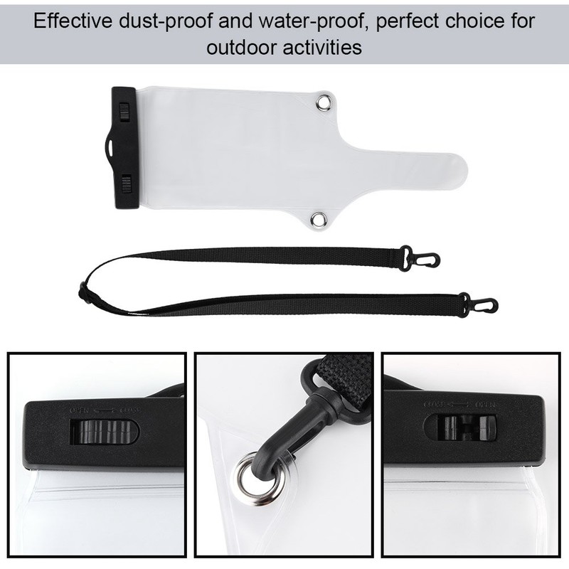 Universal Walkie Talkie Transparent Waterproof Rainproof Bag Clip Lanyard Protective