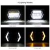 Qiilu Car Headlight, 5x7in Headlight LED Square Light High/Low Beam