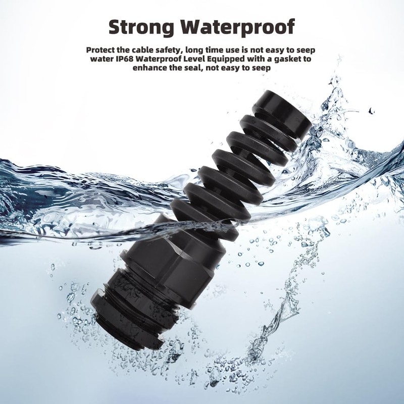 Strain Relief Cord Connector, CGELE 5 Pack NPT 1/2" Waterproof