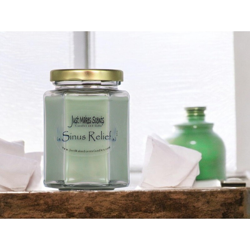 Sinus Relief Scented Blended Soy Candle by Just Makes Scents