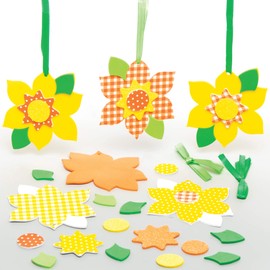 Baker Ross Daffodil Mix & Match Decorations - Pack of 8, Easter Crafts for Kids (AT584)