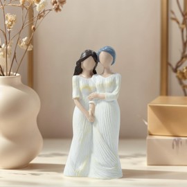 Meicyan Gifts for mom Birthday, Mother Daughter Figurine with Hand-Carved,Gifts for mom from Daughter,Retirement Gifts, Mother of The Bride Gifts,Memorial Gifts,Statues for Home Decor