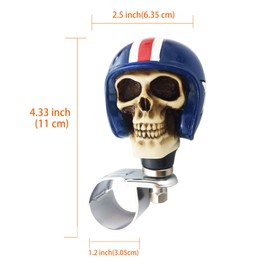 Arenbel Car Suicide Spinner Booster Knob Skull Knight Style Steering Wheel Turning Control Grip Handle Fit Most Vehicles Trucks Tractors Boats, Blue