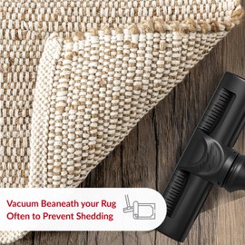 nuLOOM 4x6 Elfriede Jute & Cotton Hand Woven Area Rug, Natural, Solid Rustic Farmhouse Style, Weaved Design, Natural Fiber, For Bedroom, Living Room, Dining Room, Hallway, Office, Entryway