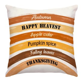 RABUSOFA Fall Pillow Covers 20x20 Inch,Autumn Pumpkin Rainbow Decor Thanksgiving Outdoor Cushion Case Farmhouse Decoration for Home Sofa Couch Square (Orange, 20" x 20")