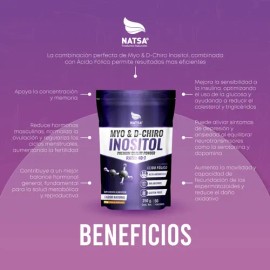 Myo & D-chiro Inositol 40:1 250 G, Ultra Concentrado, Combinación Perfecta, Equilibra tu Sistema Hormonal, Fertilidad, Ayuda al Sindrome de Ovario Pol