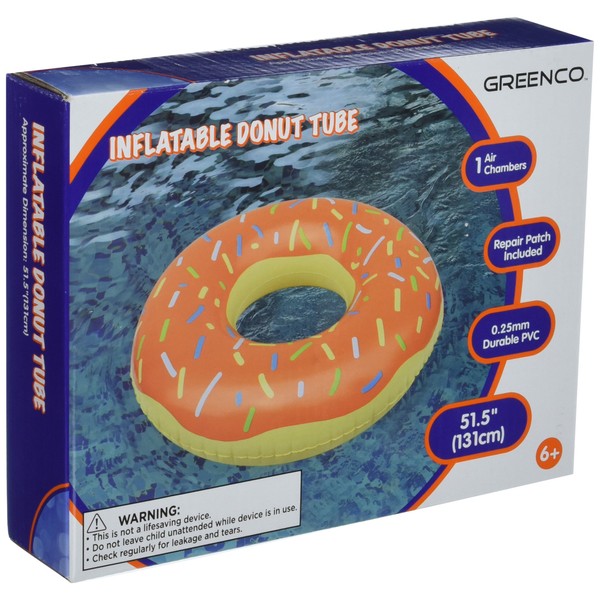 Greenco Giant Inflatable Donut With Sprinkles Float