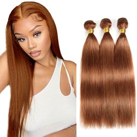 20 20 20 Inch TARPION Color #30 Bundle Light Brown Straight Human Hair Bundles Color #30 Straight Bundles Human Hair Light Brown Bundle