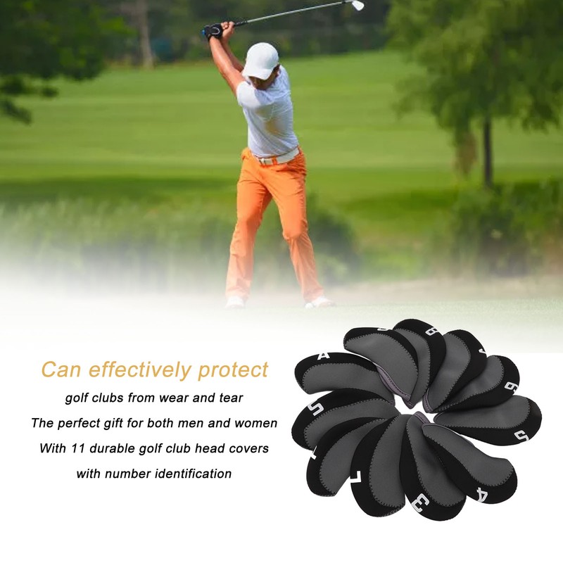 11PCS Golf Club Head Covers Neoprene Numbered Golf Club Head