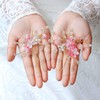 Barode Bridal Flower Hairpins Pink Wedding Headpiece Rhinestone Pearls Hair