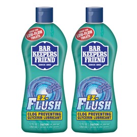 Bar Keepers Friend EZ-Flush Toilet Flushing Aid (2 x 12 oz) Liquid Plumber to Help Prevent Clogged Toilets - Reduces Clogging, Odor & Residue, Ideal for Low-Flow, Boat & RV Toilets, Citrus Fragrance