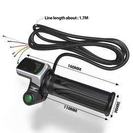 1PZ HA3-GP6 36V Throttle Grip Waterproof LCD Display Handle Twist Grip Clamp Replacement for Electric Bike Scooter