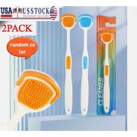 Unbranded 2 Pc Tongue Scraper Cleaner Brush Gag Free Oral Hygiene Scraper Tongue Care