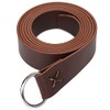 Linghe Medieval Leather Viking Cow Rope Belt LARP Renaissance Belt