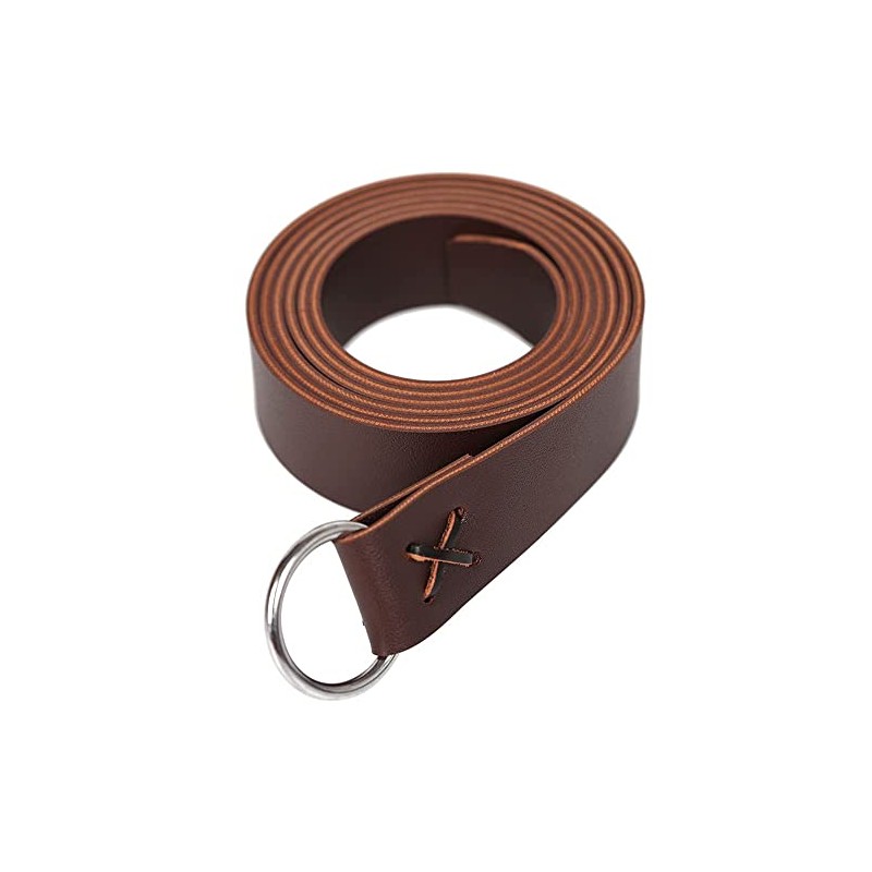 Linghe Medieval Leather Viking Cow Rope Belt LARP Renaissance Belt