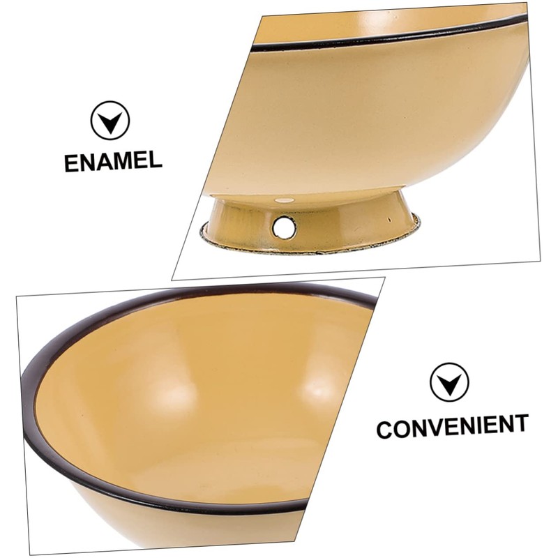 MAGICLULU Household Enamel Bowl Useful Instant Noodle Bowl Vintage Food