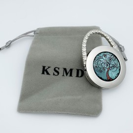 KSMD Purse Hooks for Table and Bars, Portable Purse Hanger Organizers - Foldable Folding Table Hook Hanger (Tree of Life)