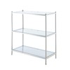 Convenience Concepts Royal Crest 3 Tier Bookcase, Chrome / Glass