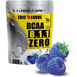 BCAA POUDRE 8.1.1 Zero - Amino Acids Vegan Muscle Building - Your Allies for Effective Training - Increased Performance - 500 g - French Lab Eric Favre (Blue Raspberry)
