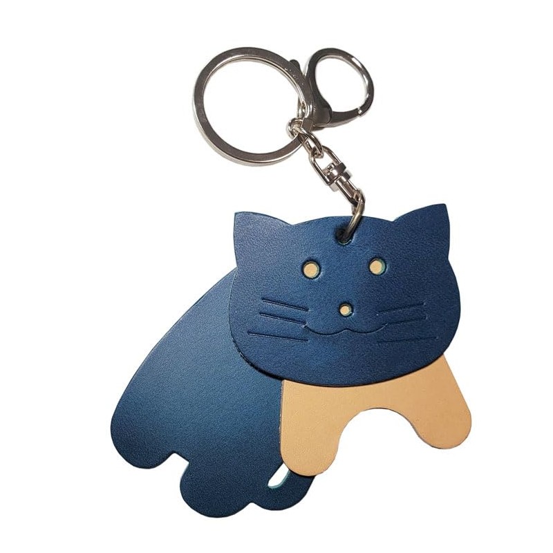byDream 3 Split Cat Key Chain, Genuine Leather, Cat Fellows,