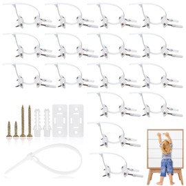 Ptenzor 16 Pack Furniture Anchors for Wall, Heavy-Duty Anti-Tip Straps for Dresser, Bookshelf, TV Stand, Cabinet, Wardrobe, Secure Furniture to Wall, Earthquake Safety, Adjustable Design