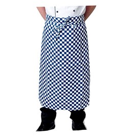 Black Pepper Polycotton Long Waist Apron-No Pocket, Professional Home Kitchen Apron for Chefs, Waiters, Cooks, Catering, Bar Staff, White, Pack of 1