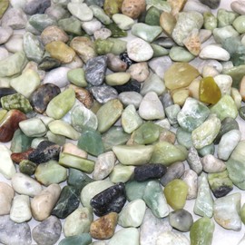 Premium Pebbles Rocks for Plants. Green Jade Polished Decorative Pebbles. 0.5 to 1 Inch 18 lbs. for Garden, Landscaping, Indoor, Vase fillers, Crafting, Succulents, pots, Plants