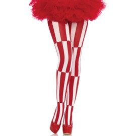 Leg Avenue 7904 - Optical Illusion Pantyhose, Einheitsgröße, weiß rot, 100 grams