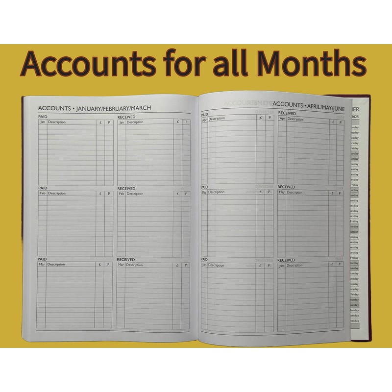 2025 A5 Diary Page per Day Navy Blue