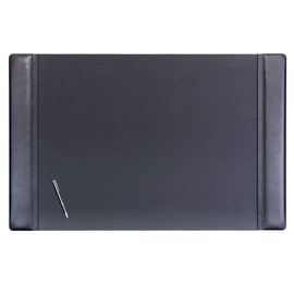 Dacasso Black Leather 38" x 24" Side-Rail Desk Pad