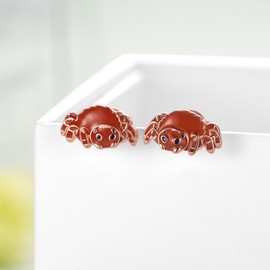 Spider Earrings 925 Sterling Silver Jumping Spider Plush Jumping Spider Jewelry Animal Stud Earring for Women