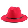 Upstore Women Classic Wool Fedora Hat with Belt Buckle Felt