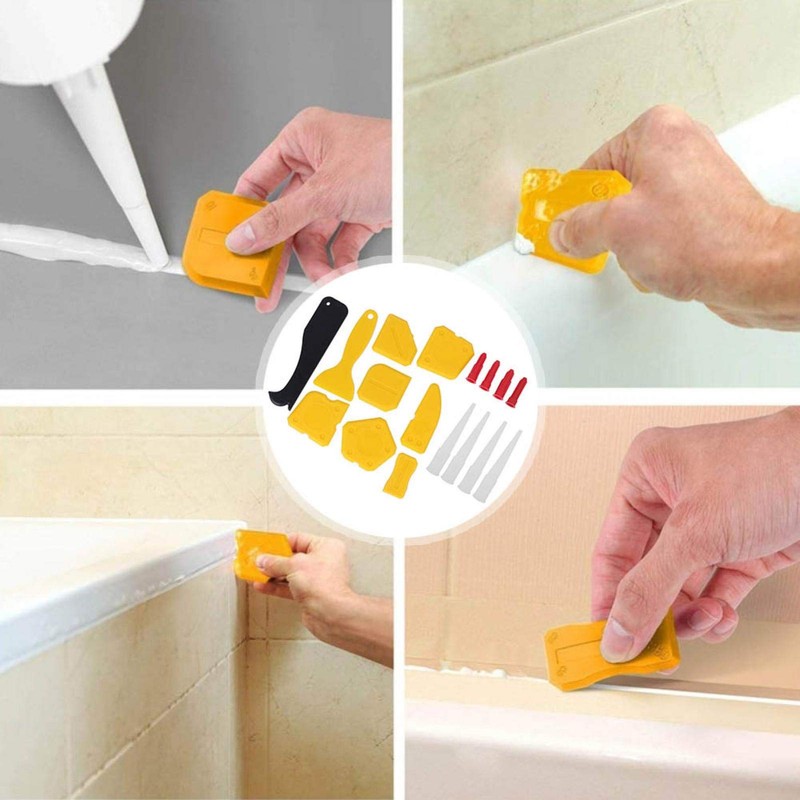 EVTSCAN 17Pcs/Set Plastic Sealant Spreader Window Caulking Scraper Glass Glue