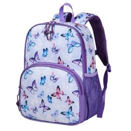 Kasqo Toddler Backpack, Water Resistant Preschool Kids Bookbag Kindergarten Daycare Schoolbag for Boys and Girls 3-6 Years,Butterfly