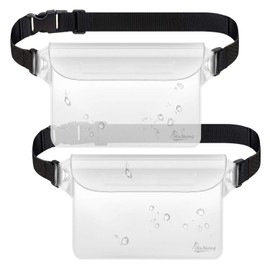 iKuShang Waterproof pouch Waterproof Waist Pouch 2-Pack Waterproof Fanny Pack Beach Accessories Safe & Dry for Boating Swimming fishing Kayaking Snorkeling Beach Keep Your Phone and Valuables Dry