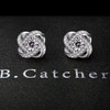 B.Catcher Earings for Woman Silver Earrings Studs Cubic Zirconia Gemini