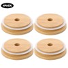 4 Pack 86mm Wide Mouth Bamboo Mason Jar Lids with
