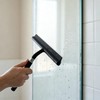 Black Telescopic Shower Squeegee for Glass Doors, Tile Shower Walls.