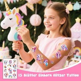 15 Sheets Unicorn Gifts for Girls, Unicorn Tattoos Girls