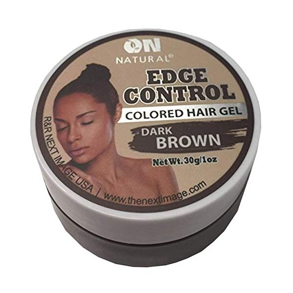 On Natural Edge Control Hair Colored Gel Dark Brown 2.3 oz