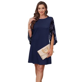 RUMIA Church Dresses for Women 2025 Wedding Guest Dresses Cocktail Lace Blue XL