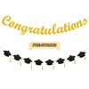 Gifloon Congratulations Banner, NO DIY Graduation Banner for Graduation, Retirement, Wedding, Engagement Party Decorations, Gold Glitter