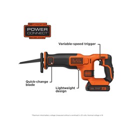 BLACK+DECKER 20V MAX* Cordless Reciprocating Saw Kit (BDCR20C)