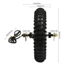 12" Brushless Gearless Hub Motor,36V Electric Bicycle Wheel Brushless Gearless Hub Motor Electronic Brake Disc Brake Gear Front Rear Drive Wheel Hub 350W 9.3~18.63mph