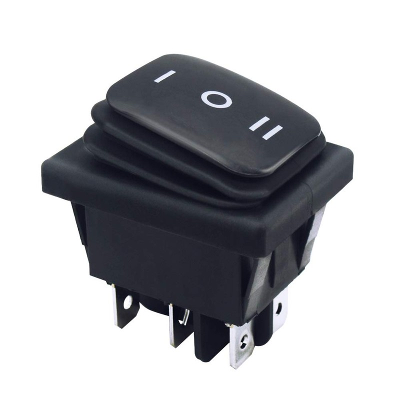 mxuteuk KCD4-203N-BK 2 Pieces Black Rocker Switch Waterproof Rocker Switch