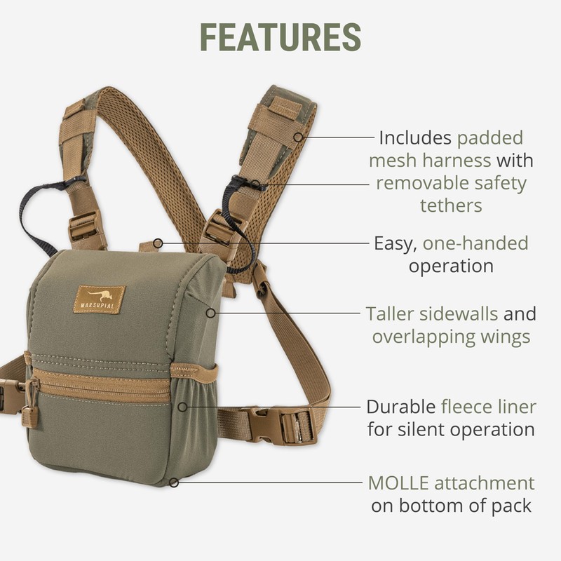 Marsupial Gear Enclosed Binocular Pack – Bino Chest Harness Built