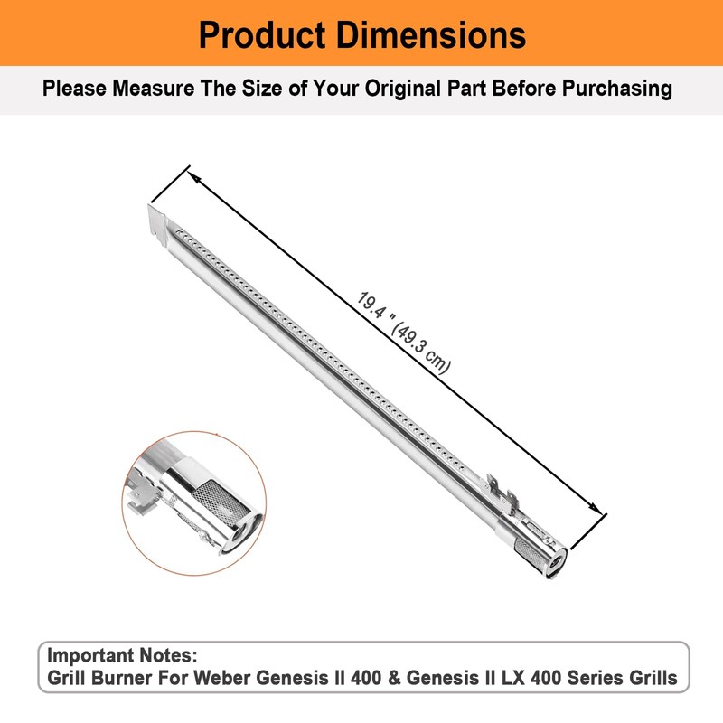 Welbocom 67490 Grill Burner for Weber Genesis II E410 E415