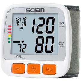 Scian Scian Automatic Wrist Blood Pressure Monitor for Home or Clinical Use, Wrist Blood Pressure Machine with Adjustable Cuff & Large LCD Display, BP Monitor with 2x90 Reading Memory for Two Users